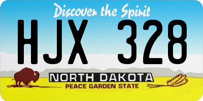 ND license plate HJX328