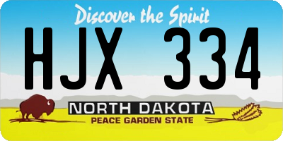 ND license plate HJX334