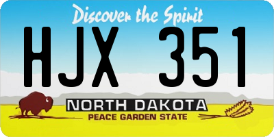 ND license plate HJX351