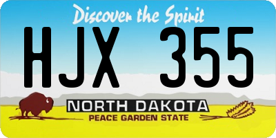 ND license plate HJX355