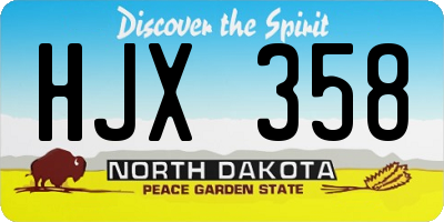 ND license plate HJX358