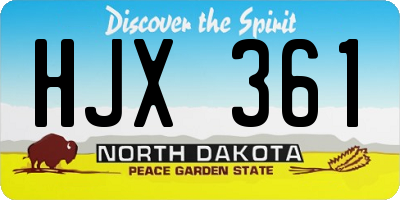 ND license plate HJX361
