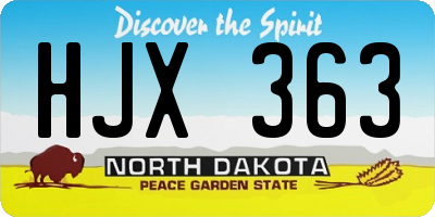 ND license plate HJX363