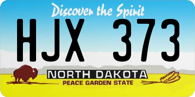 ND license plate HJX373