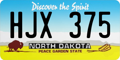 ND license plate HJX375