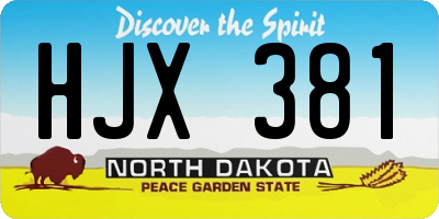 ND license plate HJX381