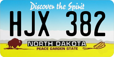 ND license plate HJX382