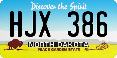 ND license plate HJX386