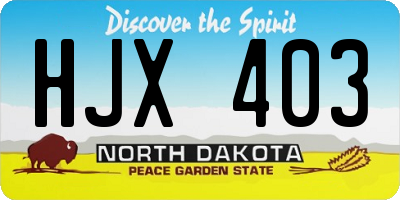 ND license plate HJX403