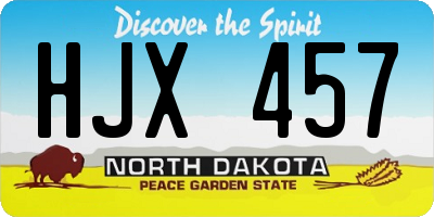ND license plate HJX457
