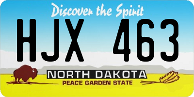 ND license plate HJX463