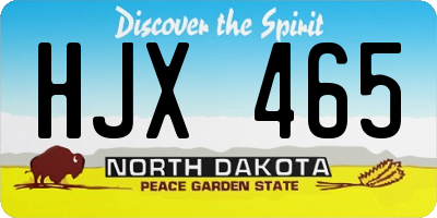 ND license plate HJX465