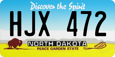 ND license plate HJX472