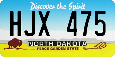 ND license plate HJX475