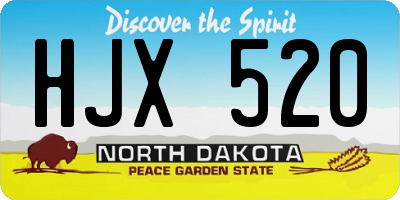 ND license plate HJX520
