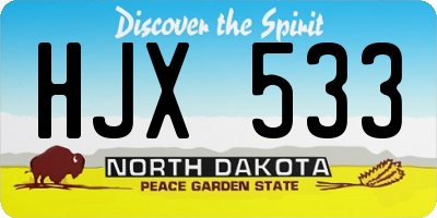 ND license plate HJX533