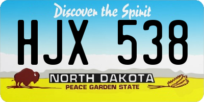 ND license plate HJX538