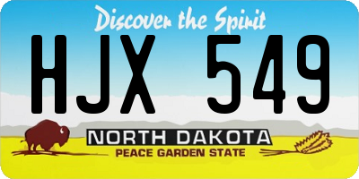 ND license plate HJX549
