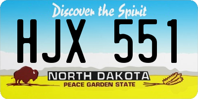 ND license plate HJX551