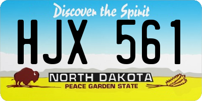 ND license plate HJX561