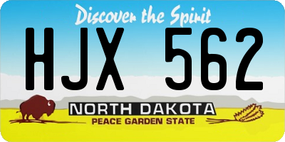 ND license plate HJX562