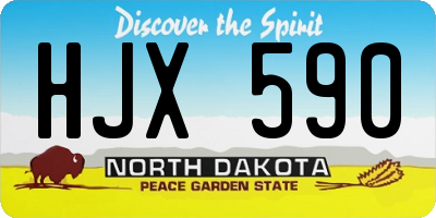 ND license plate HJX590