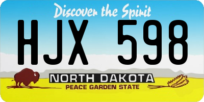 ND license plate HJX598