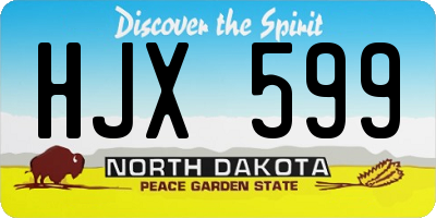 ND license plate HJX599