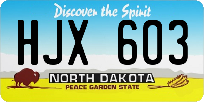 ND license plate HJX603