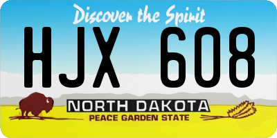 ND license plate HJX608