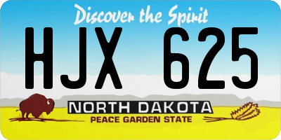 ND license plate HJX625