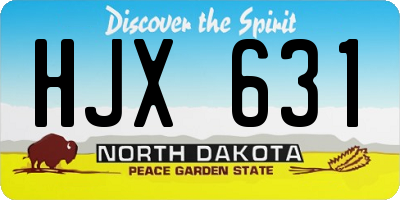 ND license plate HJX631