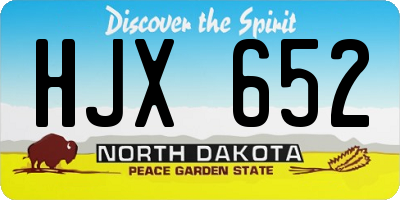 ND license plate HJX652