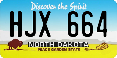 ND license plate HJX664