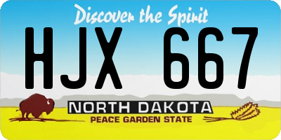 ND license plate HJX667