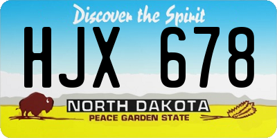 ND license plate HJX678