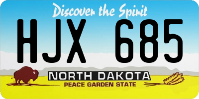 ND license plate HJX685