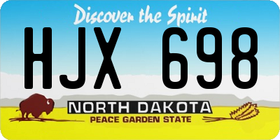 ND license plate HJX698