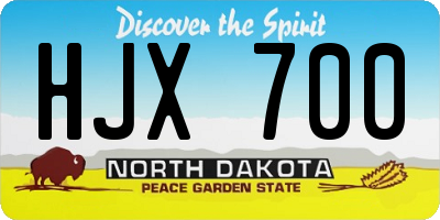 ND license plate HJX700
