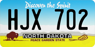 ND license plate HJX702