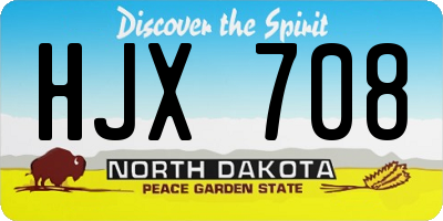 ND license plate HJX708