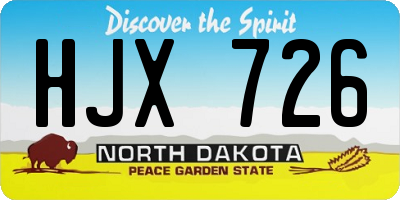 ND license plate HJX726