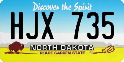 ND license plate HJX735