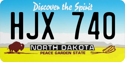 ND license plate HJX740