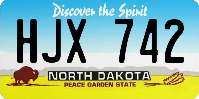 ND license plate HJX742