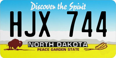ND license plate HJX744