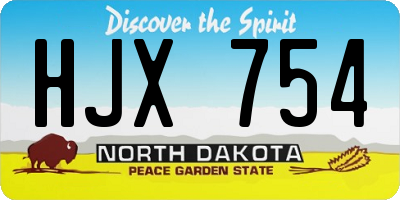 ND license plate HJX754