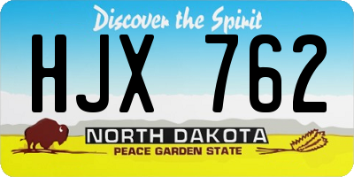 ND license plate HJX762
