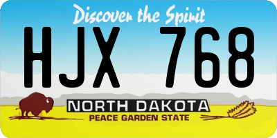 ND license plate HJX768