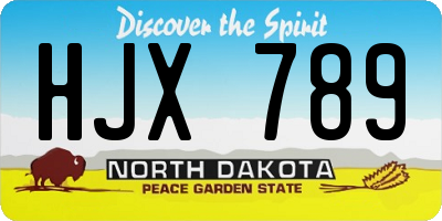 ND license plate HJX789